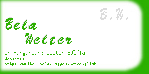 bela welter business card